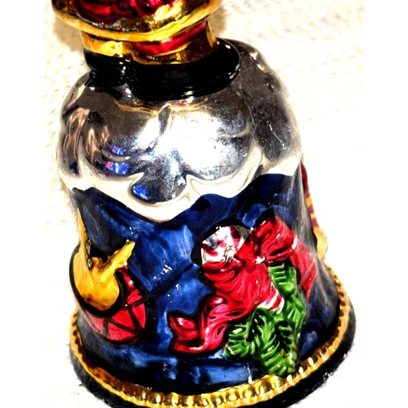 Mercury Glass Santa Christmas Bell Santa Claus 6" - Picture 3 of 4